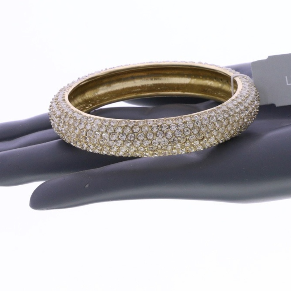 Lydell crystal studded bangle-Gold